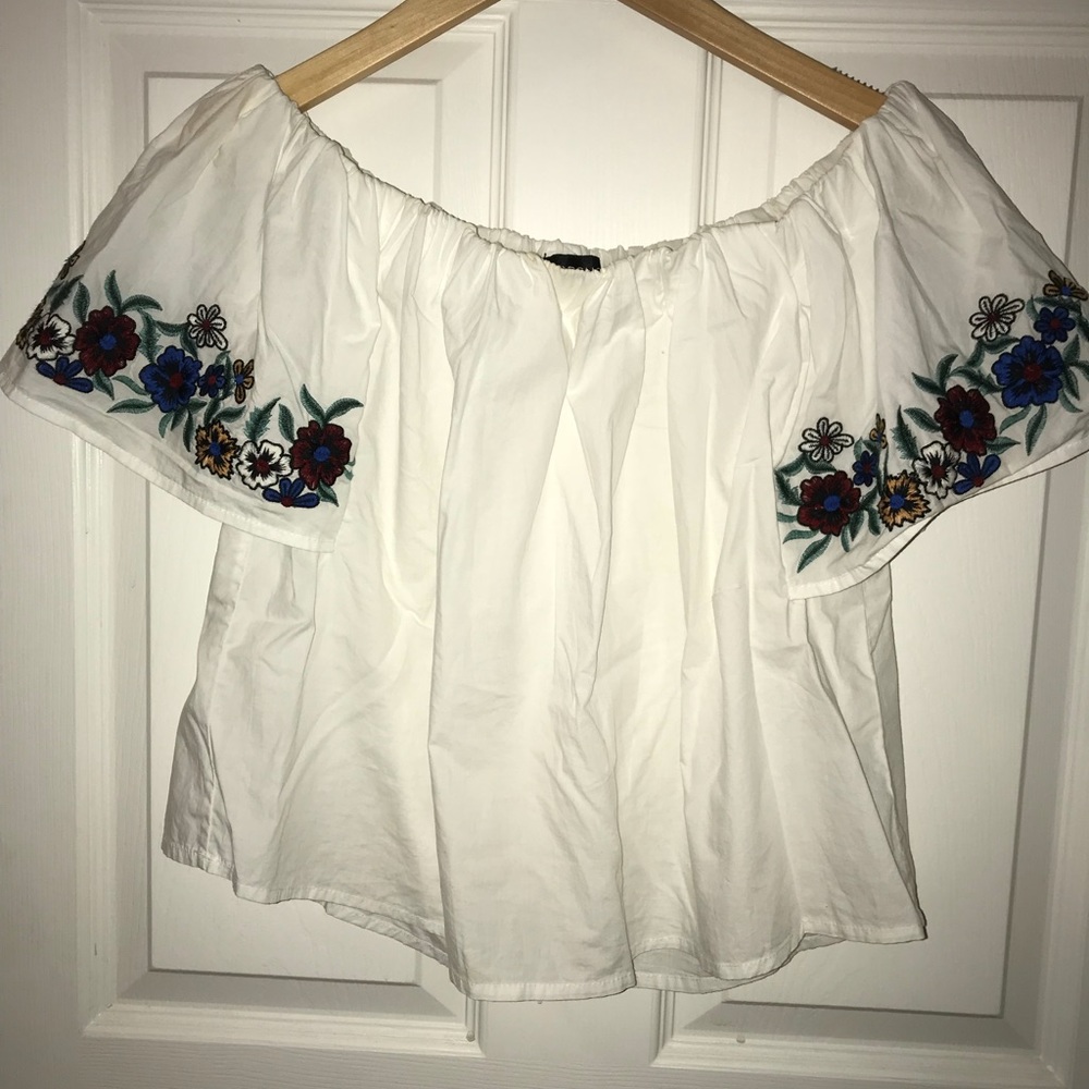 Topshop off shoulder blouse